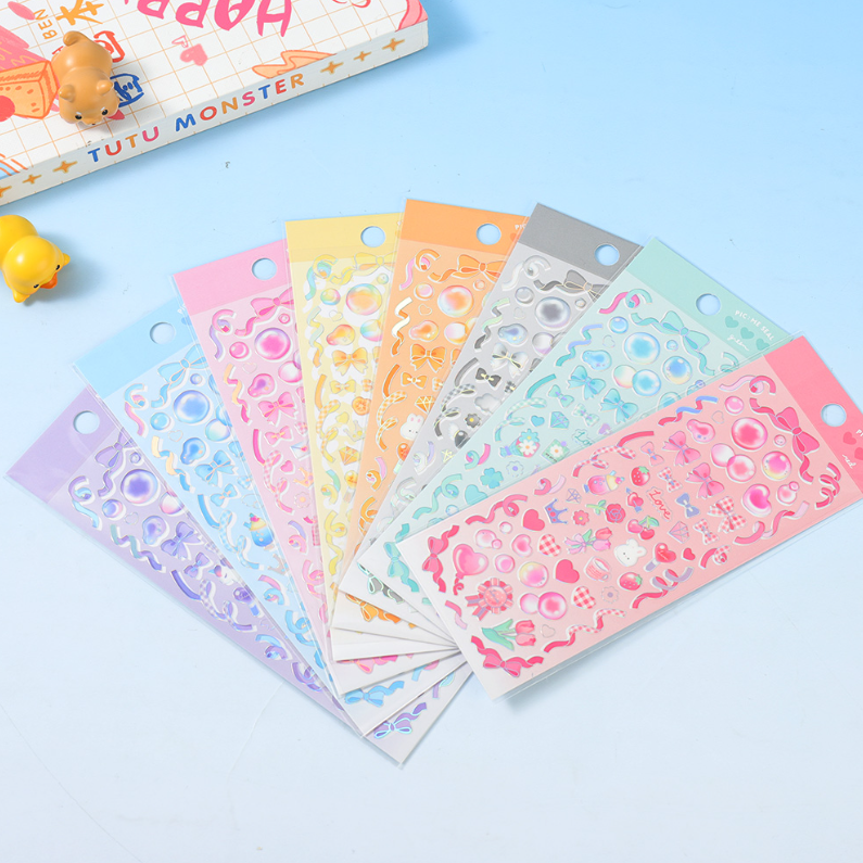 Trendy Bowknot Ribbon Laser Stickers