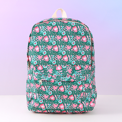Love Mug Casual Full Print Backpack (Green)