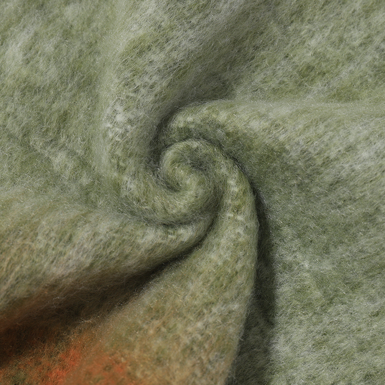 Korean simple color contrast scarf - green