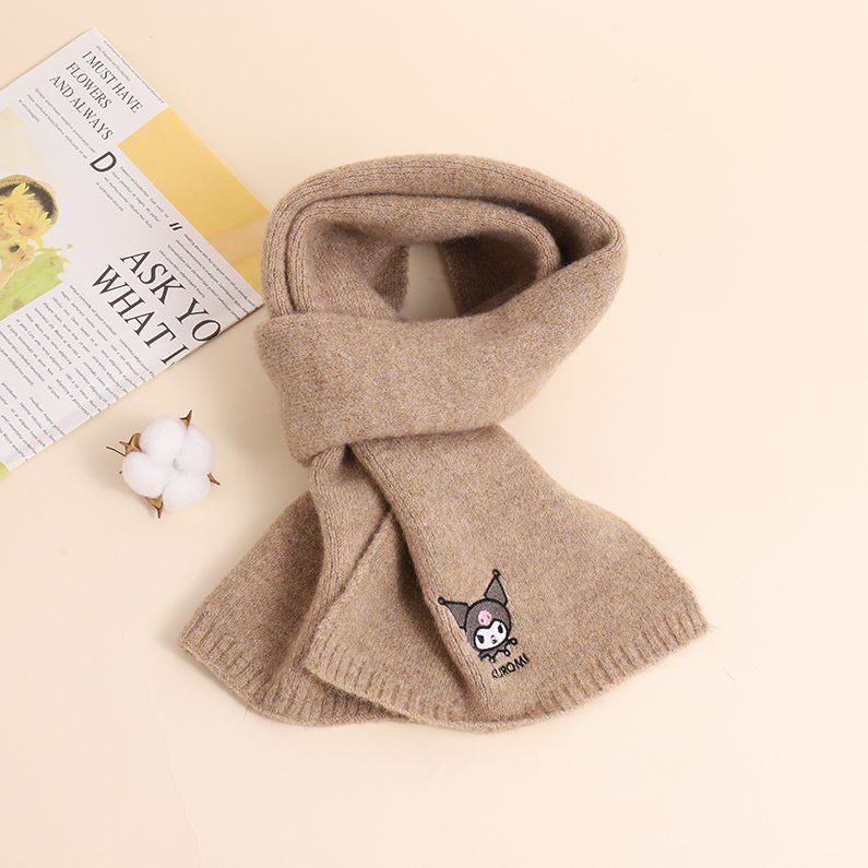 Cozy Knit Scarf with Wool - Khaki