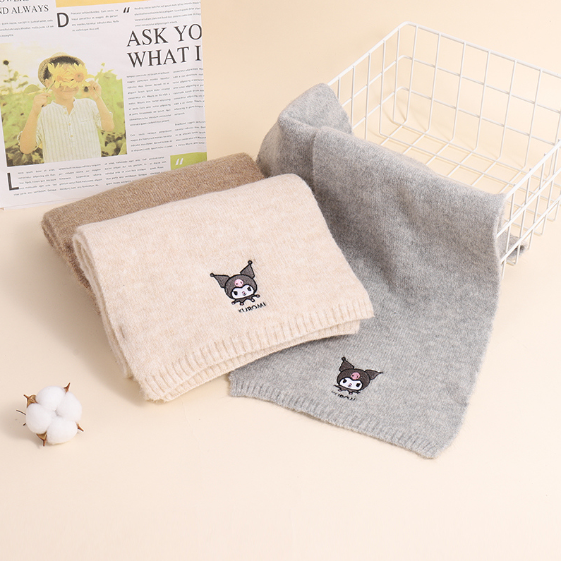Cozy Knit Scarf with Wool - Khaki