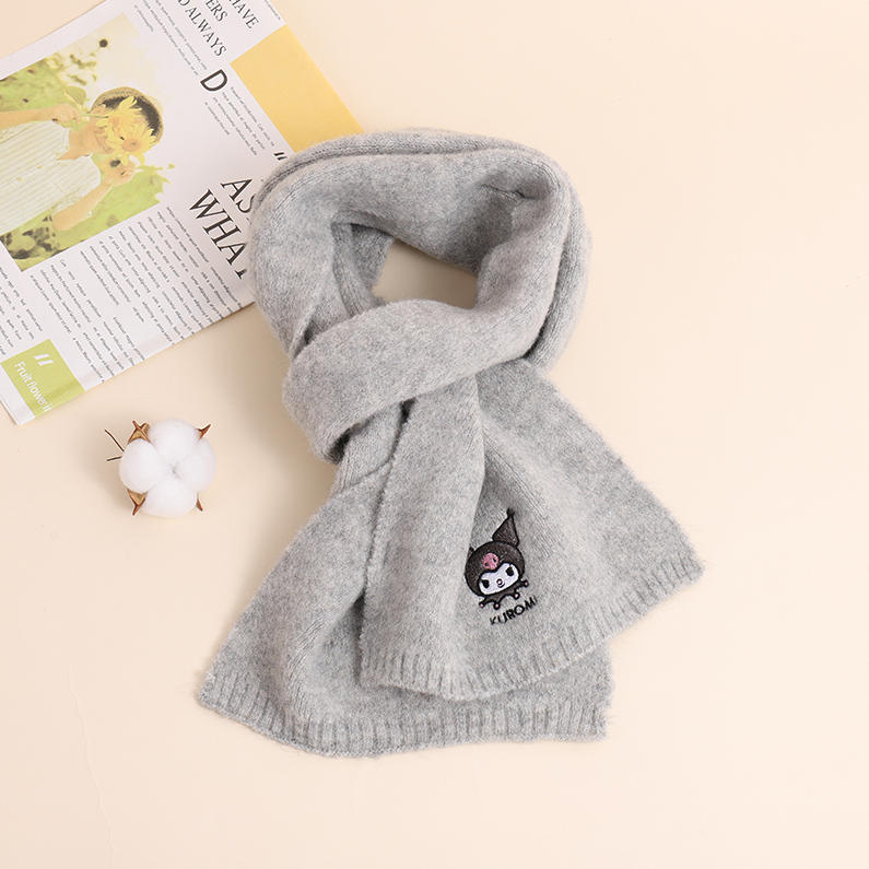 Genuine Kulomi knitted scarf with wool - grey