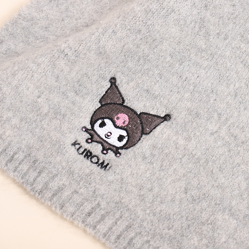 Genuine Kulomi knitted scarf with wool - grey