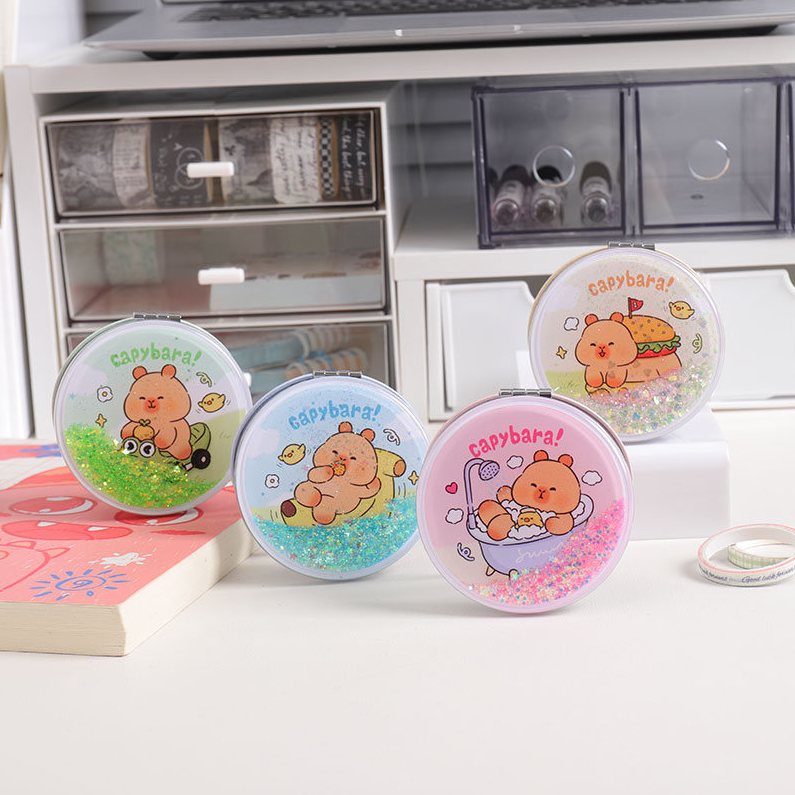 Mengmeng series quicksand round body mirror