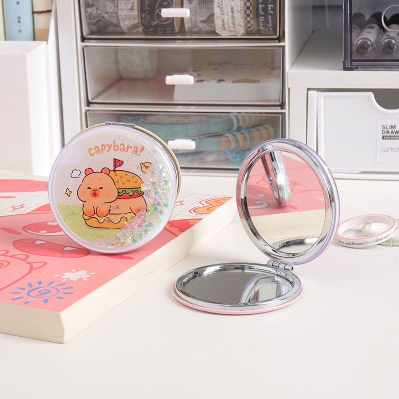 Mengmeng series quicksand round body mirror