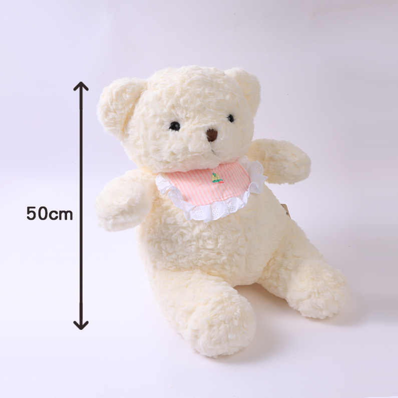Bib Bear 50cm- Pink bib White Bear