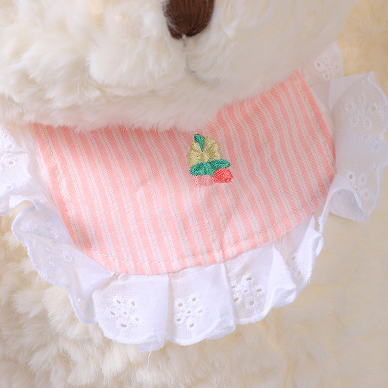 Bib Bear 50cm- Pink bib White Bear