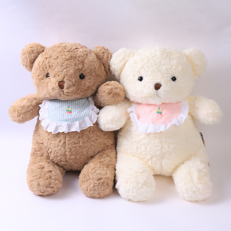 Bib Bear 50cm- Pink bib White Bear