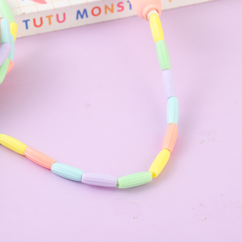 Silicone non-slip Colorful Bamboo Jump Rope (Pink)