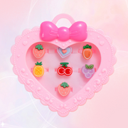Epoxy Fruit Rings with Heart Shaped Box