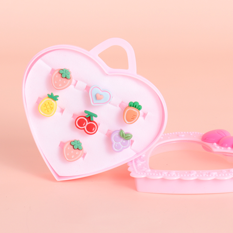 Epoxy Fruit Rings with Heart Shaped Box