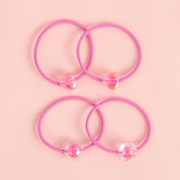 Colorful Loving Heart Hair Ties 4 PCS