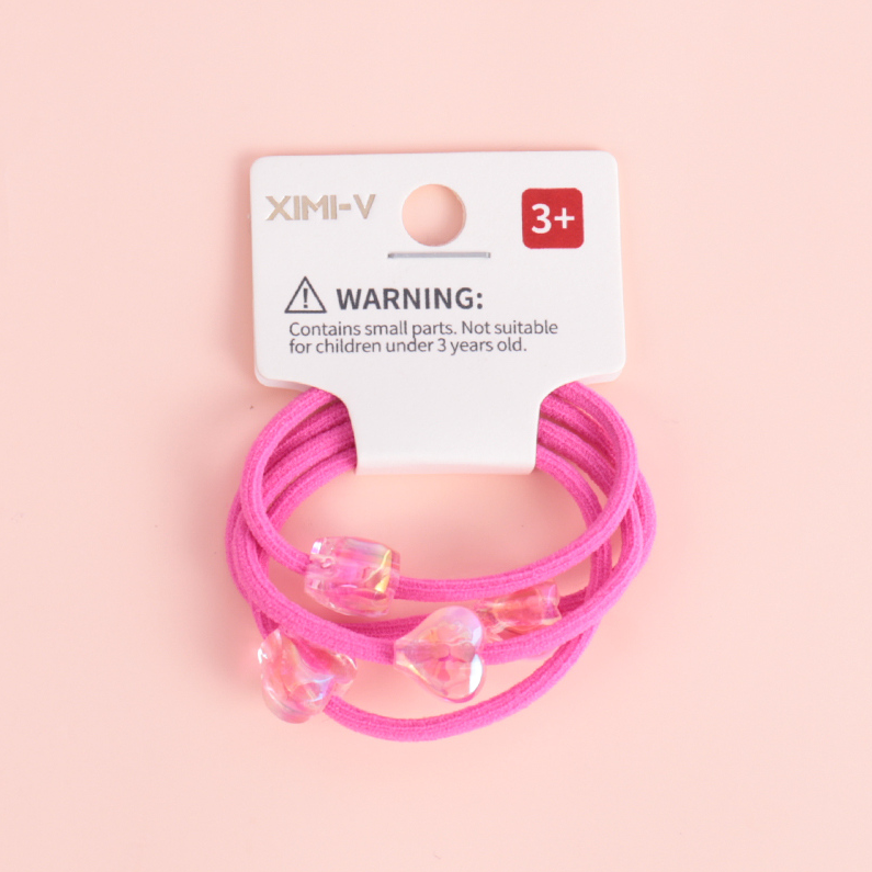 Loving Heart Beads Hair Ties 4 PCS #1