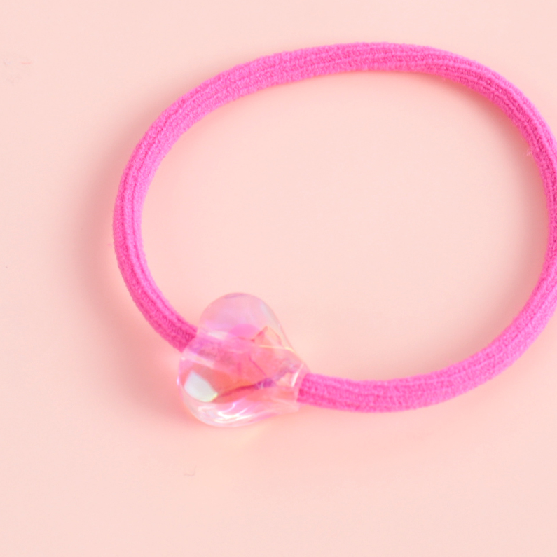 Loving Heart Beads Hair Ties 4 PCS #1