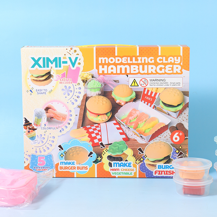 3D Modelling Clay - Hamburger and Fries Toy Set