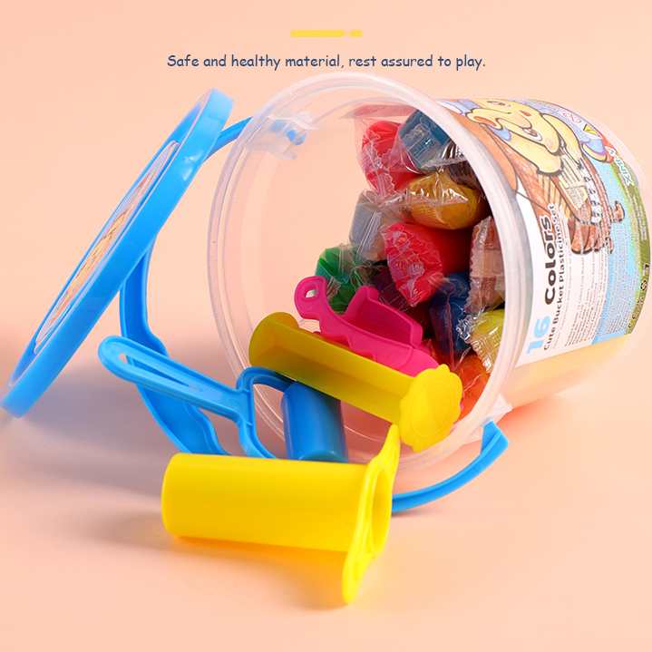 16 Colors Cute Bucket Plasticine Set