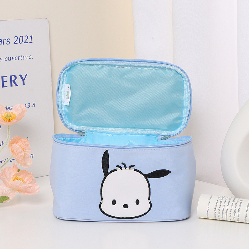 Embroidered Round Makeup Bag