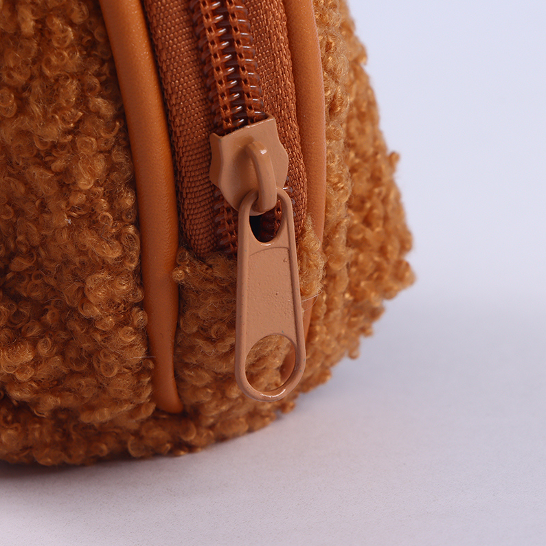 Bear plush shell makeup bag