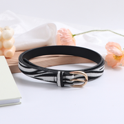 Zebra Spotted Thin Belt for women (black and white)