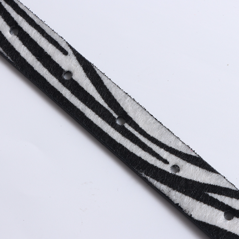 Zebra Spotted Thin Belt for women (black and white)
