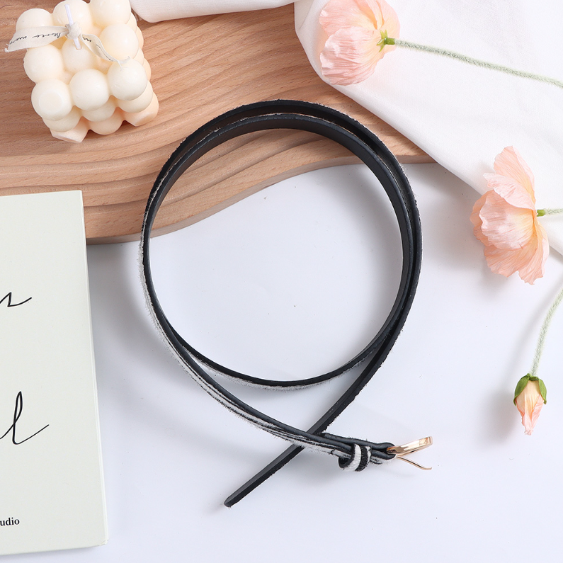 Zebra Spotted Thin Belt for women (black and white)