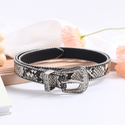 Serpentine Spotted Belt for Women (Black)