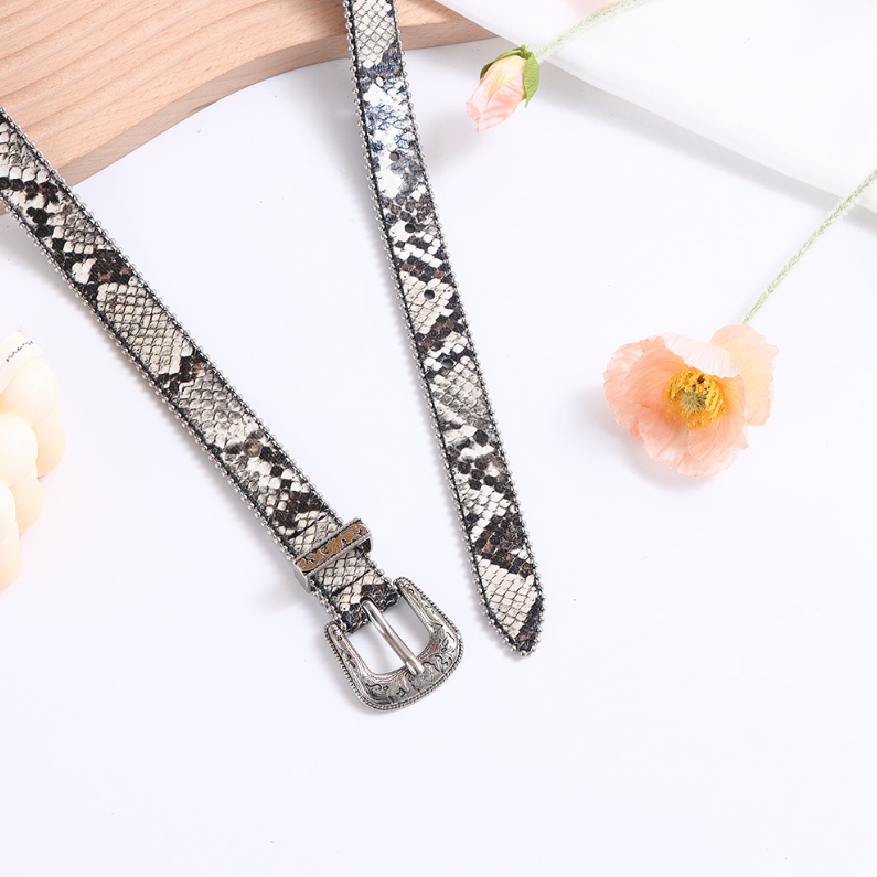 Serpentine Spotted Belt for Women (Black)