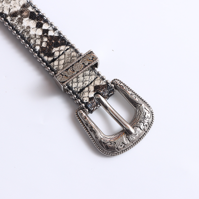 Serpentine Spotted Belt for Women (Black)