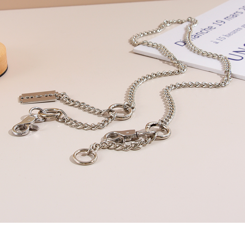 Punk Metal Pendant Women's Waist Chain (Silver)