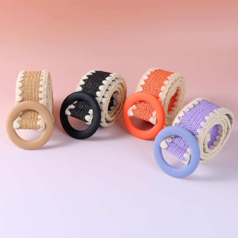 PP Straw spliced elastic Waist Cover for women (mixed color)