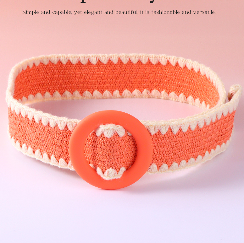PP Straw spliced elastic Waist Cover for women (mixed color)