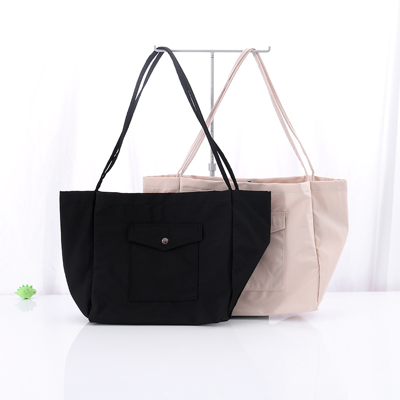 Solid Color Large Capacity Shopping Canvas Bag