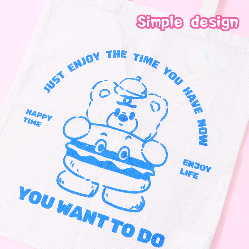 Hamburger Bear canvas bag