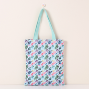Fresh green leaves full print canvas bag
