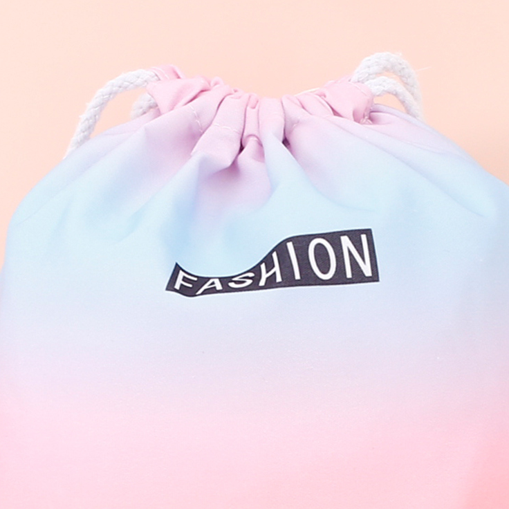 Colorful Gradient Drawstring Canvas Bag (Color)