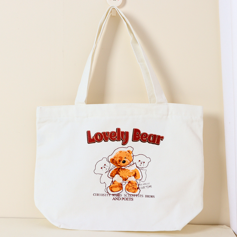 Lucky Bear Large Canvas Bag