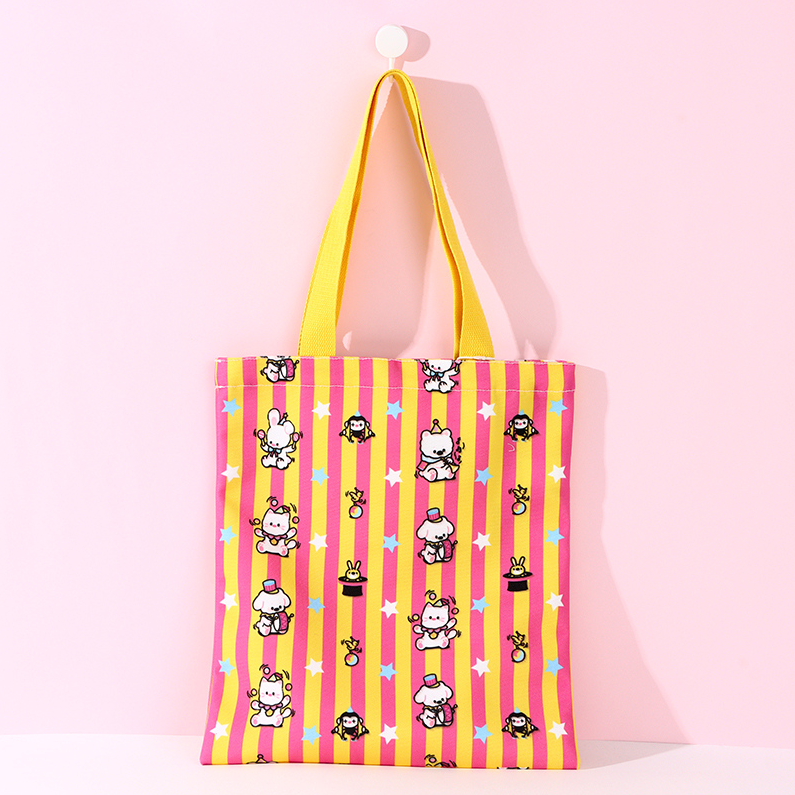 Circus Striped Printed Canvas Bag