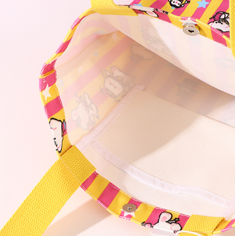 Circus Striped Printed Canvas Bag