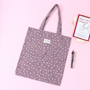 Retro Floral Canvas Bag (Purple--brown)