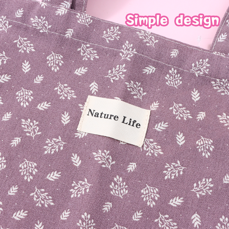 Retro Floral Canvas Bag (Purple--brown)