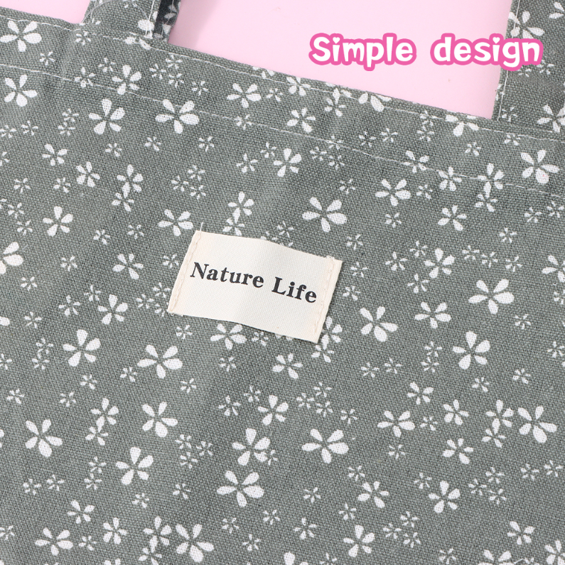 Retro Floral Canvas Bag (Green)