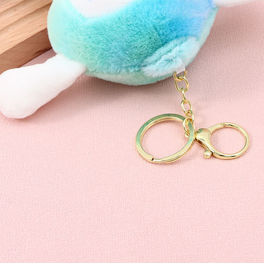 Colorful Big-eared Puppy Stuffed Doll Keychain