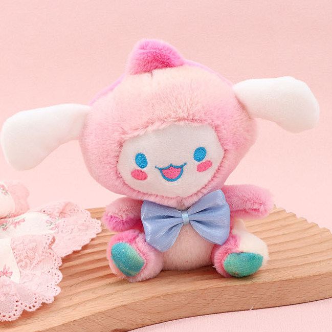Colorful Big-eared Puppy Stuffed Doll Keychain