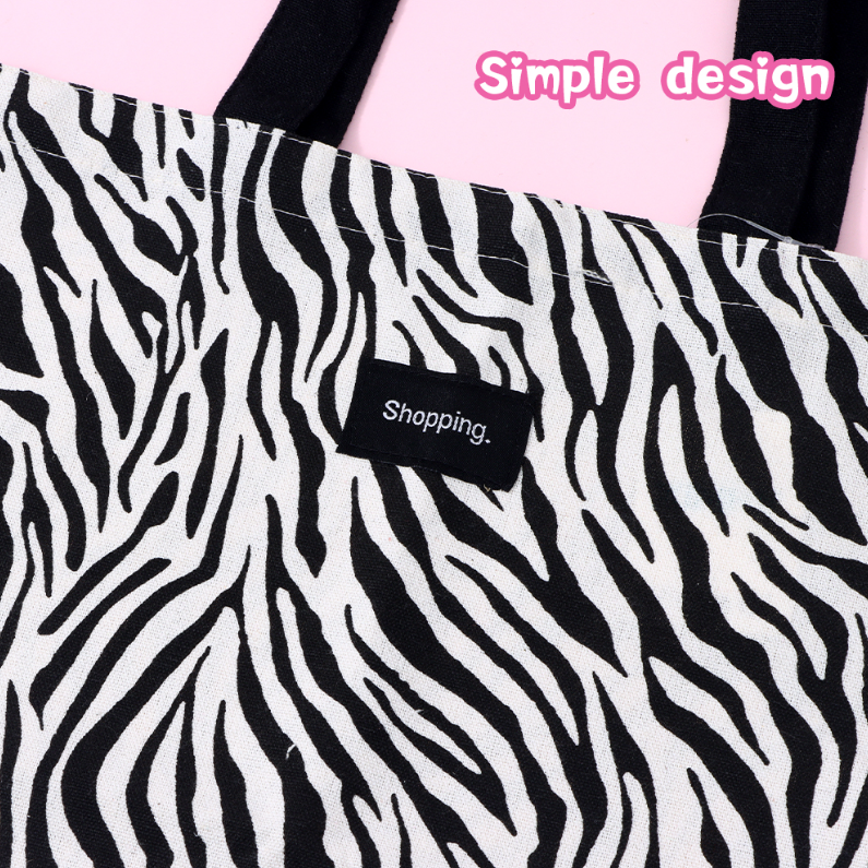 Simple Zebra-Print Canvas Bag