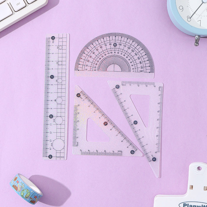 Laser PP 4 Pieces Ruler Set
