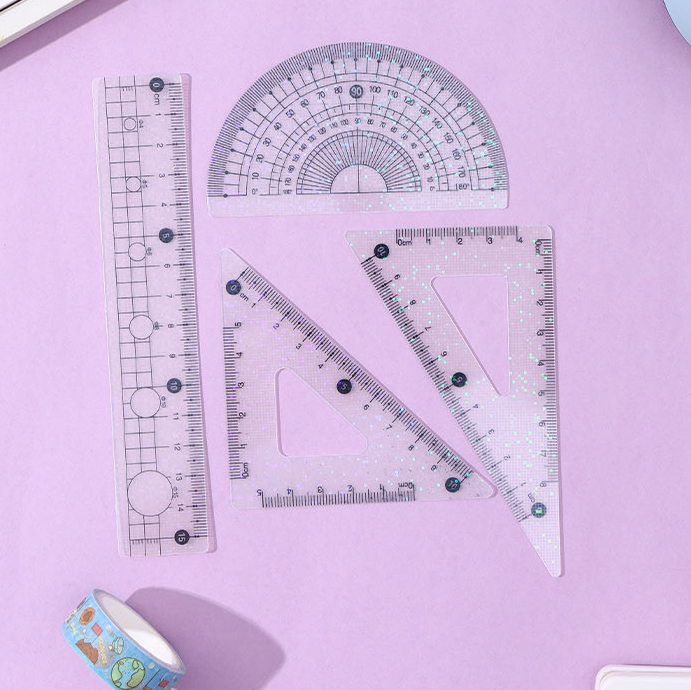 Laser PP 4 Pieces Ruler Set