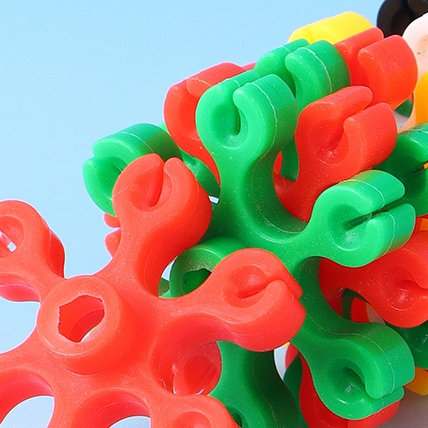 Building Blocks with Cute Red Cow Shaped Container
