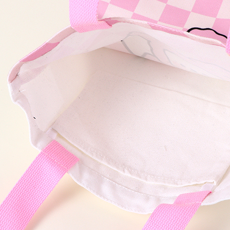 Funny Checkerboard Animal Canvas Bag (Pink)