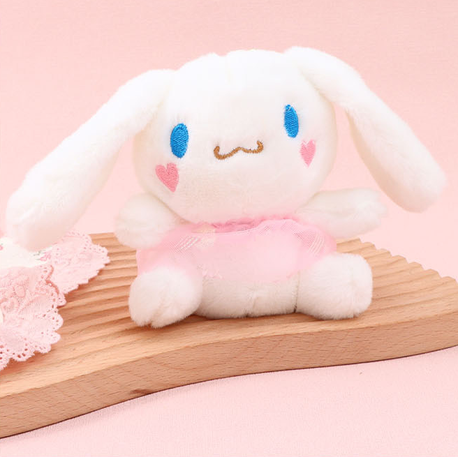 Plush Dress Puppy Stuffed Doll Keychain