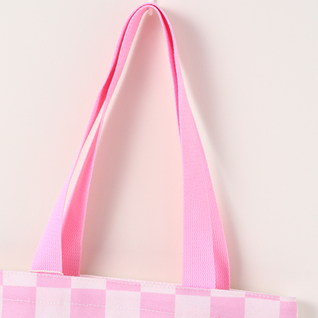 Funny Checkerboard Animal Canvas Bag (Pink)
